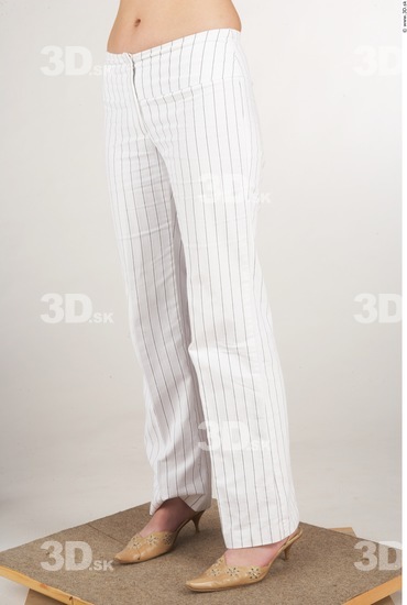 Leg Woman White Casual Slim