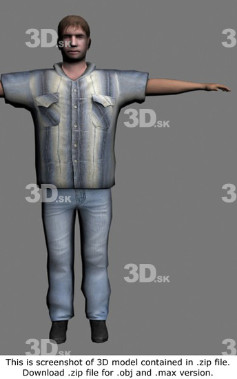 Whole Body Man White Casual 3D Models