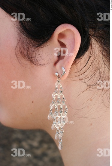 Ear Whole Body Woman Casual Jewel Slim Average Street photo references