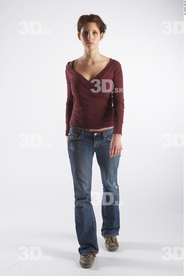 Whole Body Woman Animation references Casual Slim Studio photo references