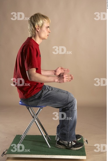 Whole Body Man Artistic poses White Casual Slim