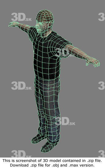 Whole Body Man White Casual 3D Models