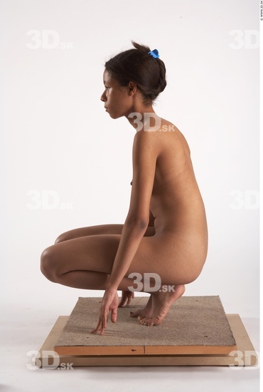 Whole Body Phonemes Woman Black Nude Slim Studio photo references