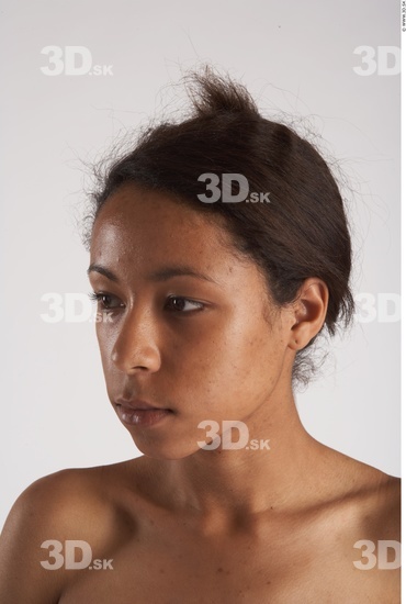 Whole Body Head Phonemes Woman Animation references Black Nude Slim Studio photo references