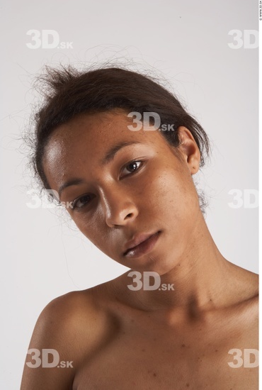 Whole Body Head Phonemes Woman Animation references Black Nude Slim Studio photo references