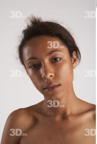 Whole Body Head Phonemes Woman Animation references Black Nude Slim Studio photo references