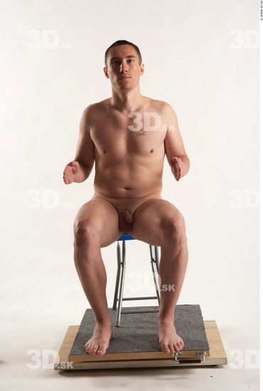 Whole Body Man Artistic poses White Nude Athletic