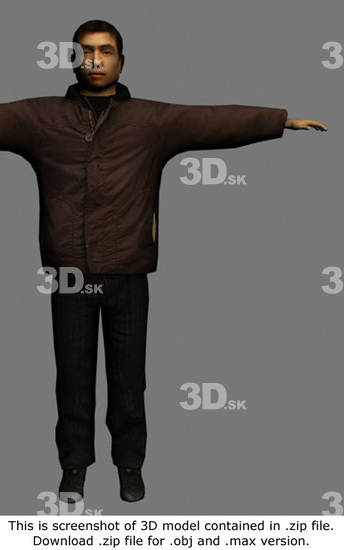 Whole Body Man Asian Casual 3D Models