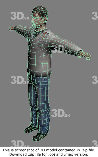 Whole Body Man White Casual 3D Models