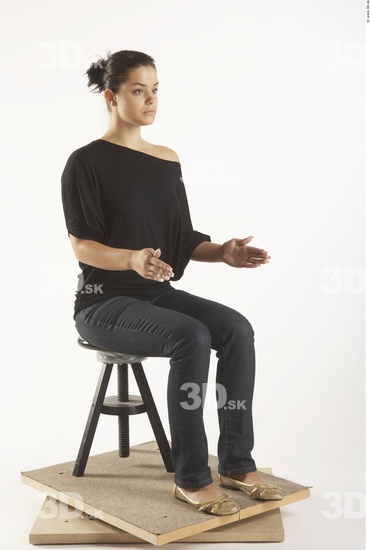 Whole Body Woman Artistic poses White Casual Slim