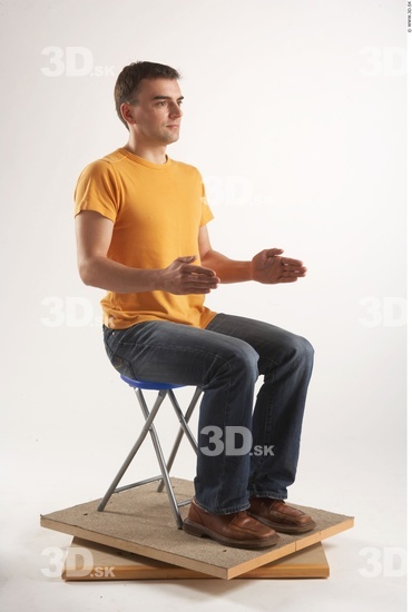 Whole Body Man Artistic poses White Casual Slim