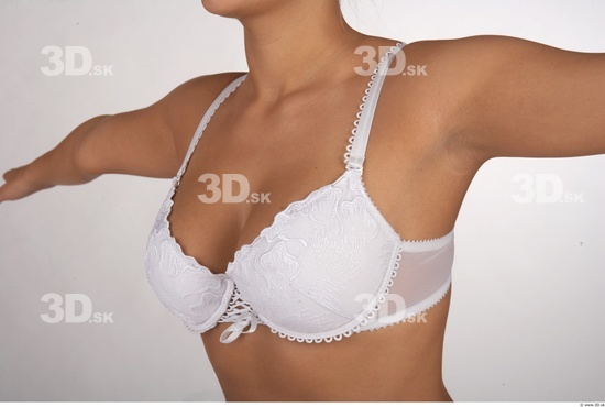 Chest Woman White Underwear Slim