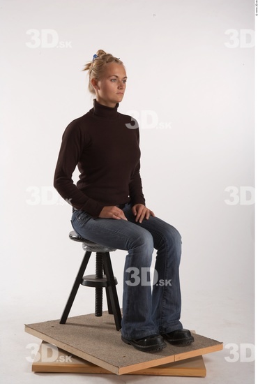 Whole Body Woman Artistic poses White Casual Slim