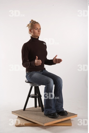 Whole Body Woman Artistic poses White Casual Slim