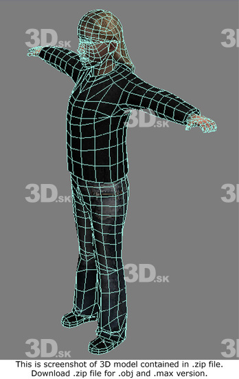 Whole Body Woman White Casual 3D Models