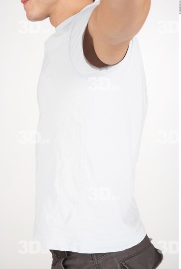 Upper Body Man White Casual Athletic