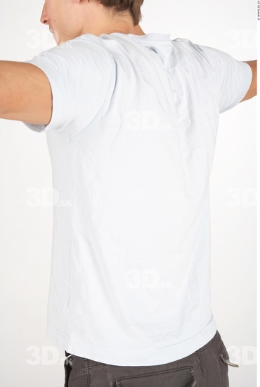 Upper Body Man White Casual Athletic