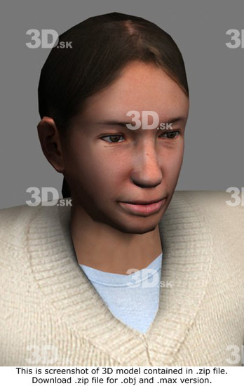 Head Woman White Casual Average 3D Models