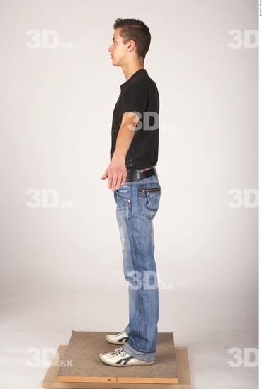 Whole Body Man White Underwear Shoes Slim Male Studio Poses