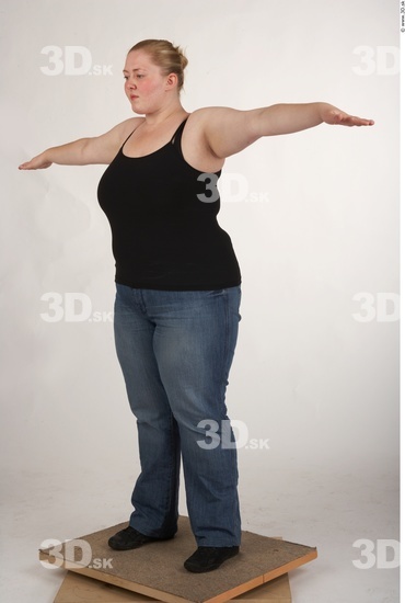 Whole Body Woman White Casual Overweight