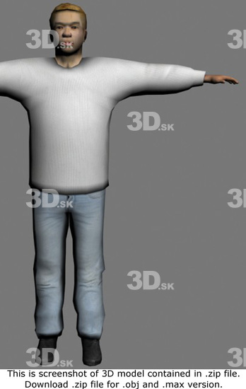 Whole Body Man Asian Casual Average 3D Models