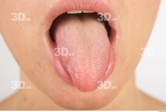 Tongue Woman White Nude Slim