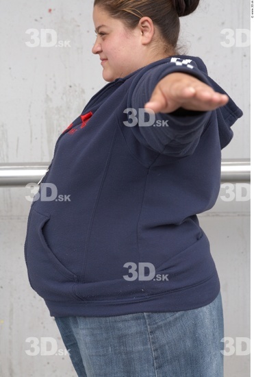 Upper Body Woman White Casual Overweight