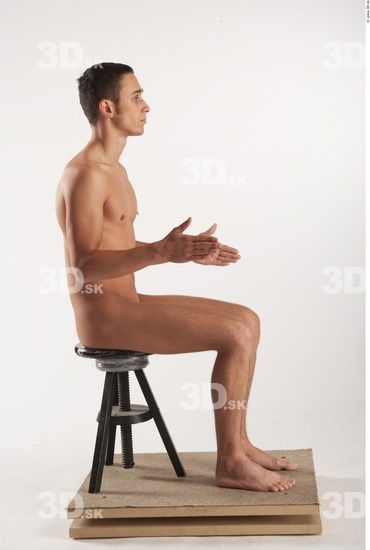 Whole Body Man Artistic poses White Nude Athletic