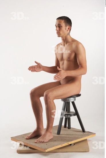 Whole Body Man Artistic poses White Nude Athletic