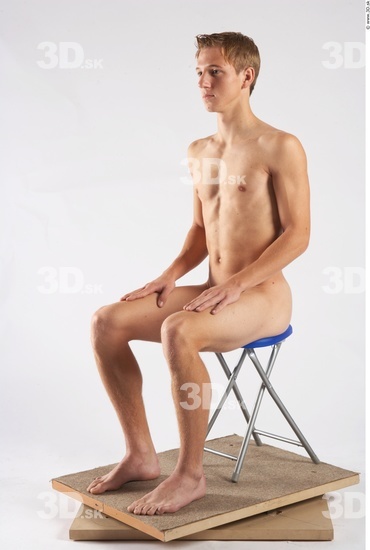 Whole Body Man Artistic poses White Nude Athletic