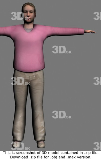 3D Model White Woman