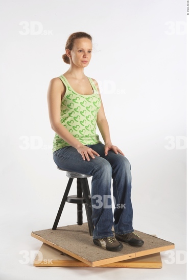 Whole Body Woman Artistic poses White Casual Slim