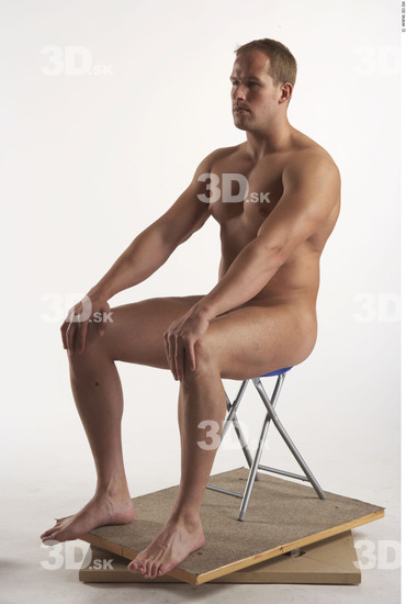 Whole Body Man Artistic poses White Nude Muscular