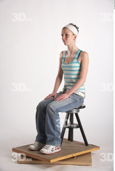 Whole Body Woman Artistic poses White Casual Slim