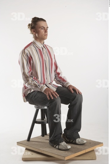 Whole Body Man Artistic poses White Casual Slim