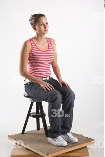 Whole Body Woman Artistic poses White Casual Slim