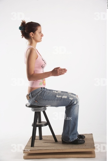 Whole Body Woman Artistic poses White Casual Slim