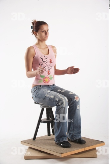 Whole Body Woman Artistic poses White Casual Slim