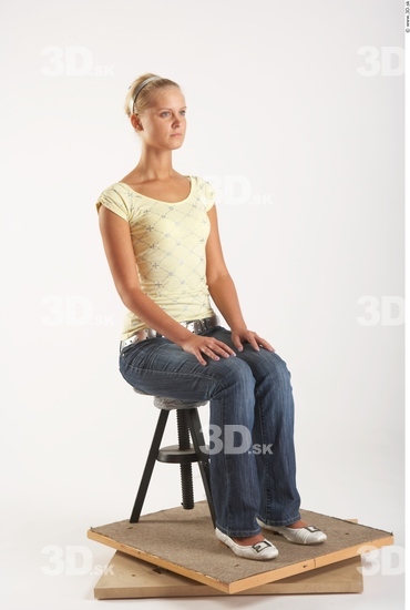 Whole Body Woman Artistic poses White Casual Slim