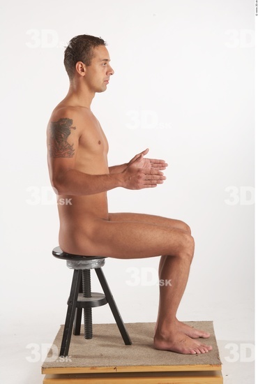 Whole Body Man Artistic poses White Nude Athletic