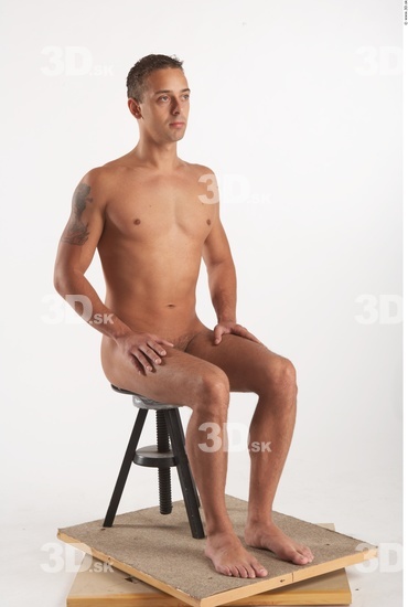 Whole Body Man Artistic poses White Nude Athletic