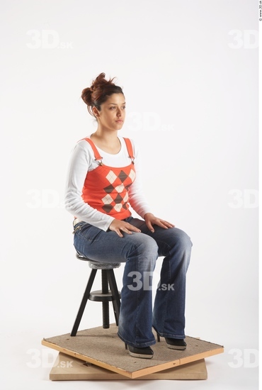 Whole Body Woman Artistic poses White Casual Slim