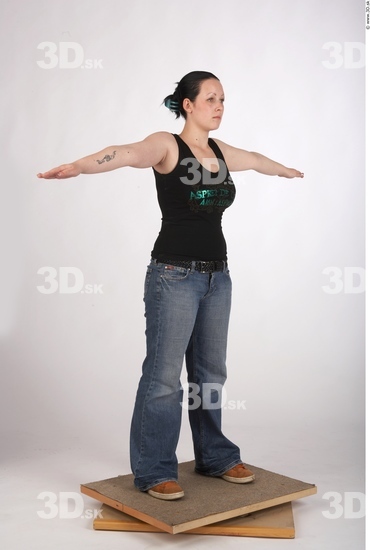 Whole Body Woman T poses Casual Average Studio photo references