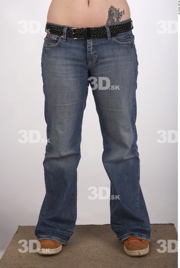 Leg Whole Body Woman Casual Jeans Average Studio photo references