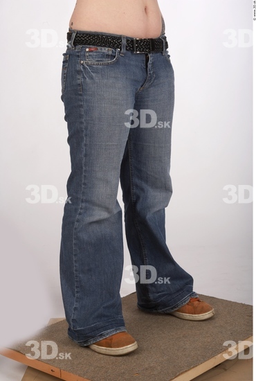 Leg Whole Body Woman Casual Jeans Average Studio photo references