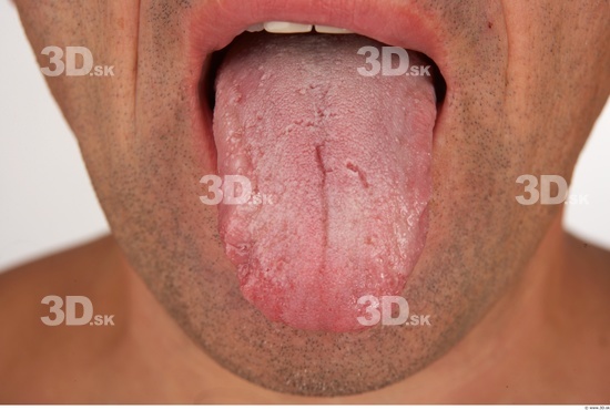 Whole Body Tongue Man White Average Studio photo references