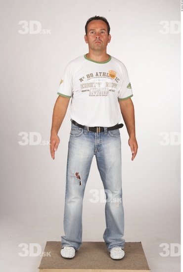 Whole Body Man White Casual Average Studio photo references