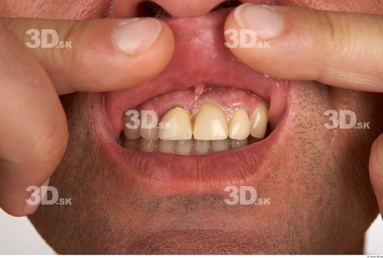 Whole Body Teeth Man White Average Studio photo references