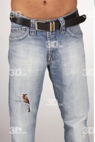 Thigh Whole Body Man White Casual Jeans Average Studio photo references