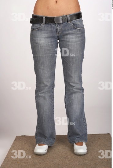 Leg Whole Body Woman Casual Jeans Slim Studio photo references